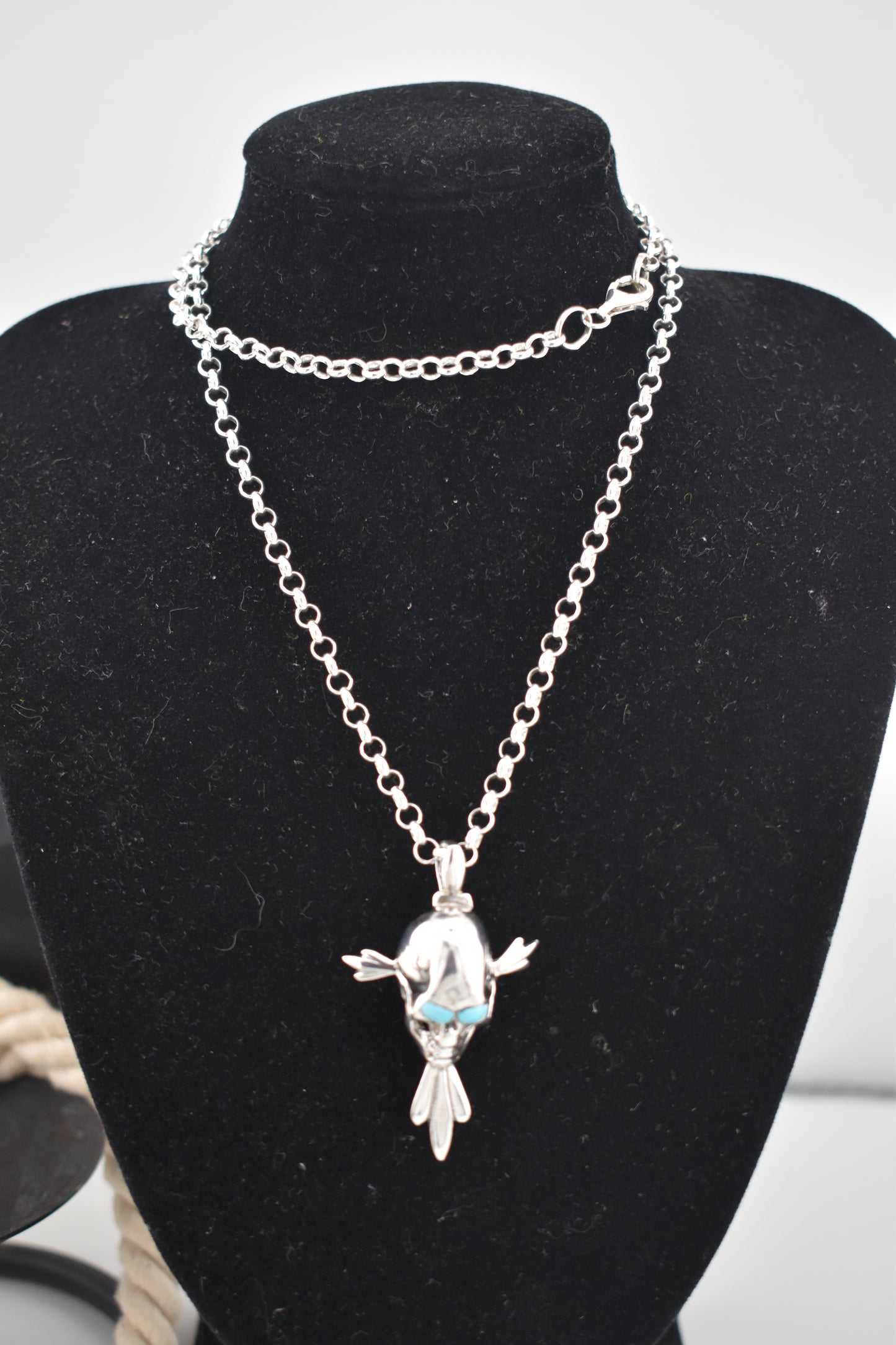 Sterling silver skull necklace