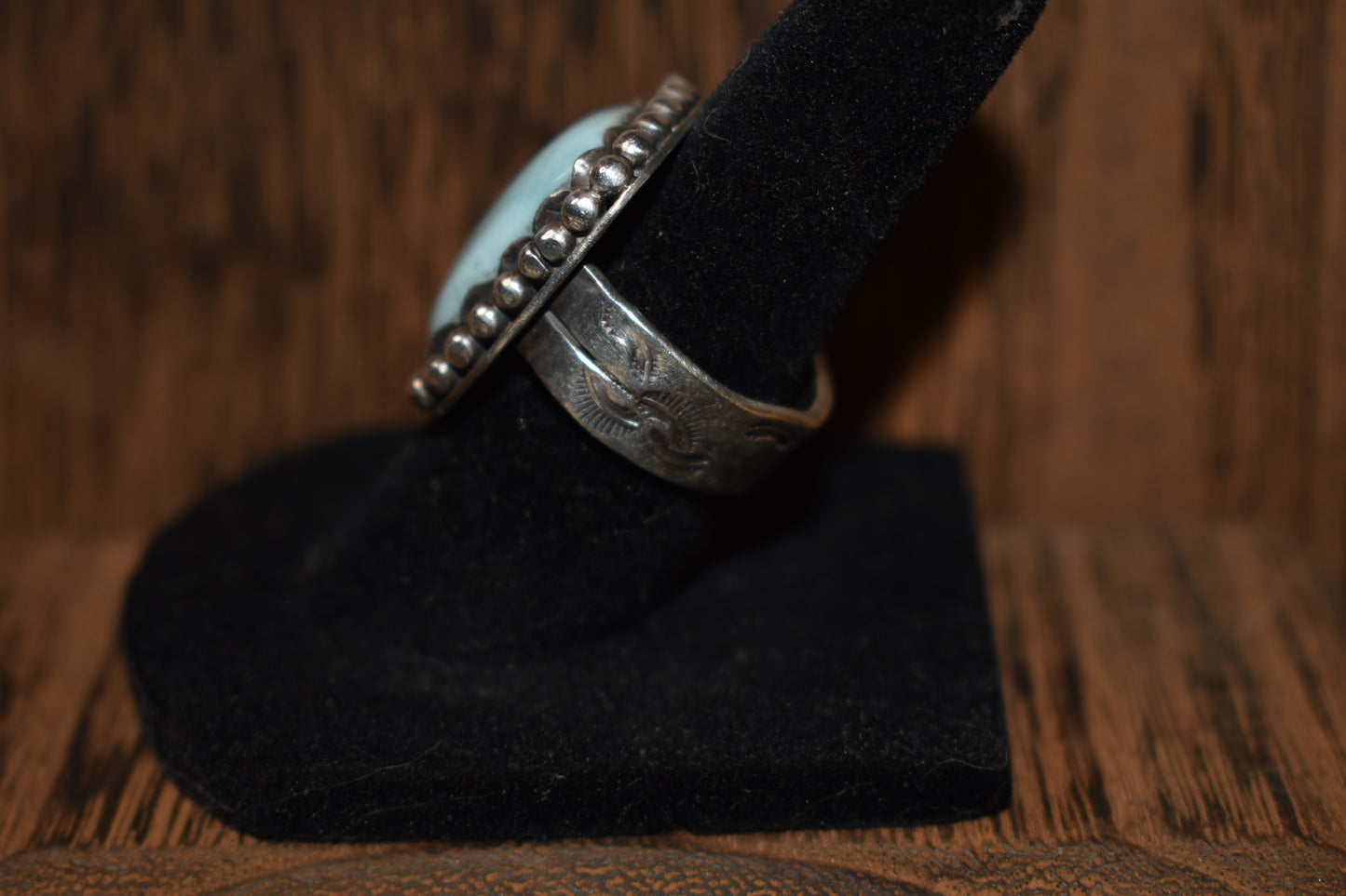 Sterling silver larimar ring