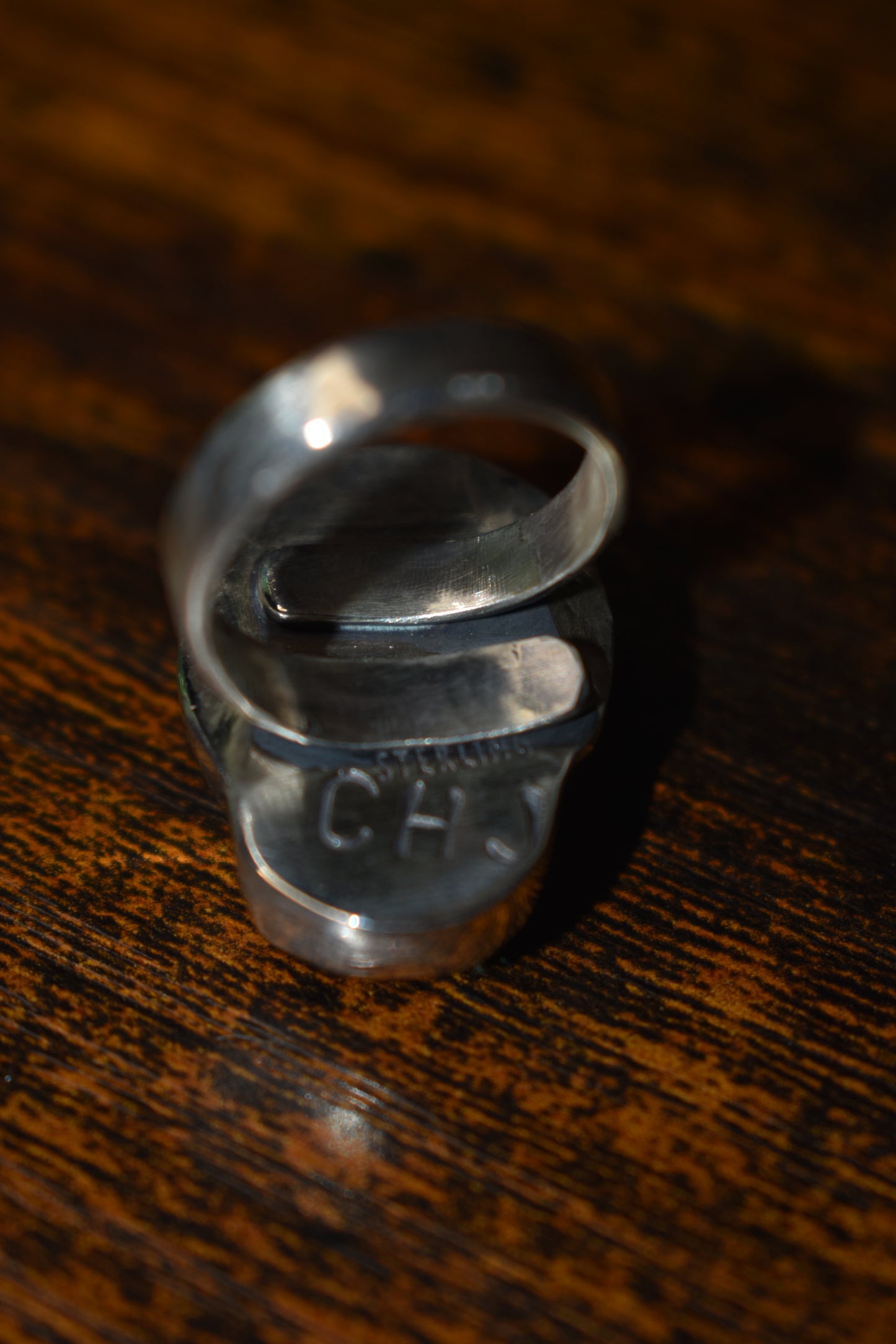 Labradorite skull ring