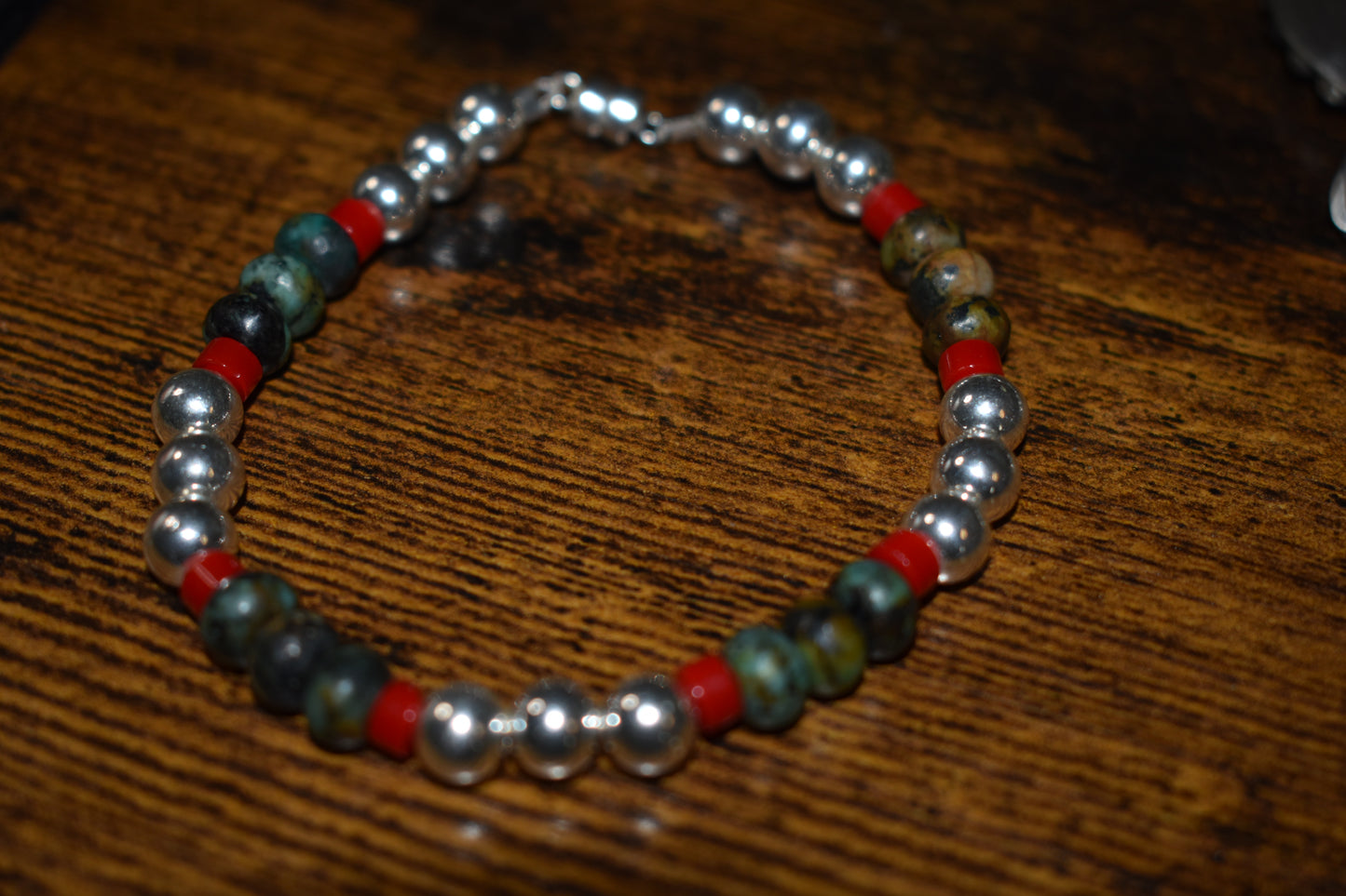 sterling silver beaded bracelet