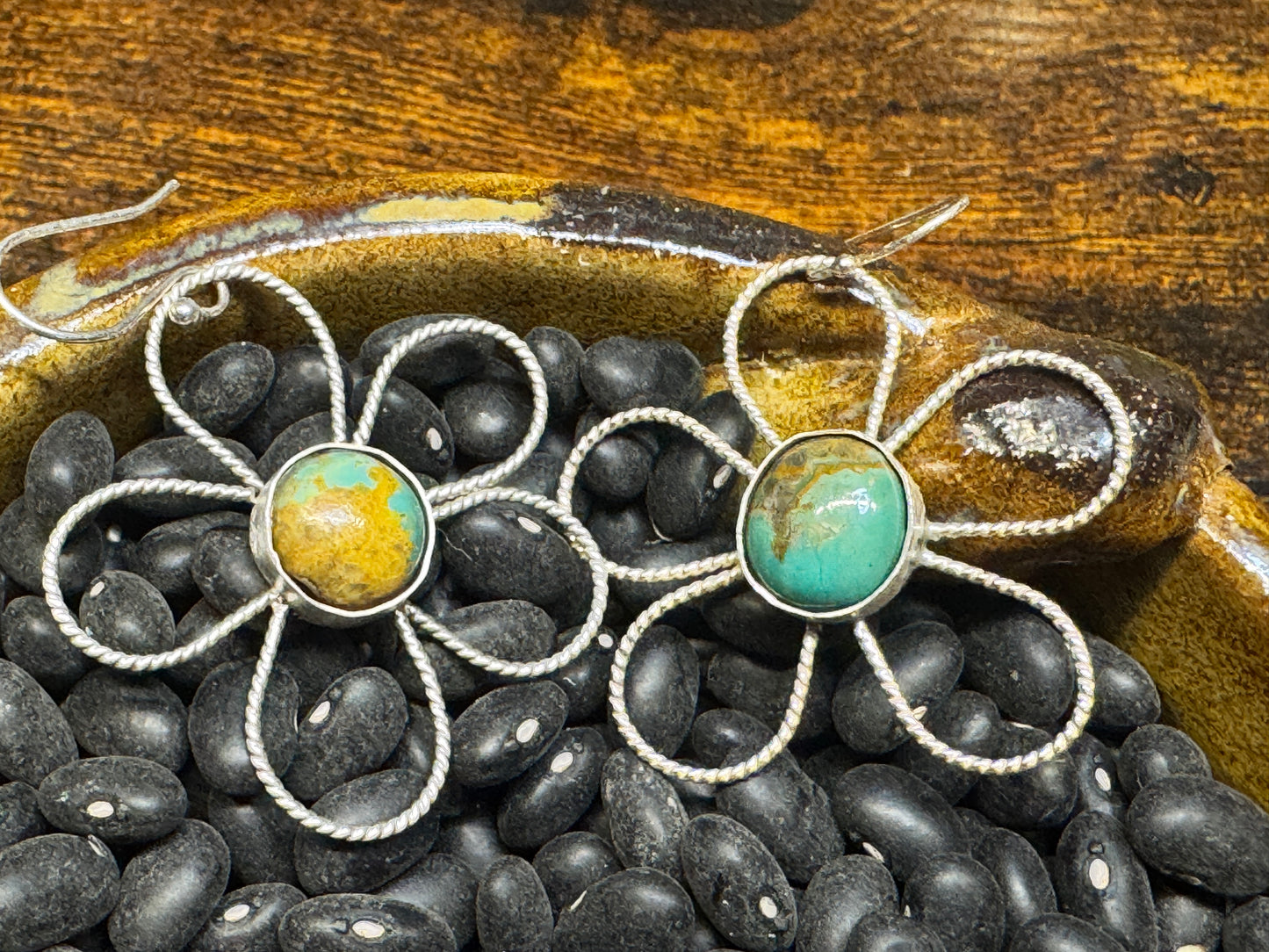 Sterling silver flower earrings