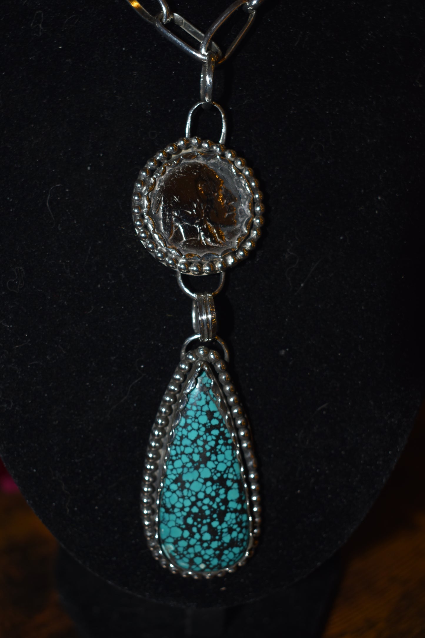 Sterling Silver Turquoise Pendant/ Necklace