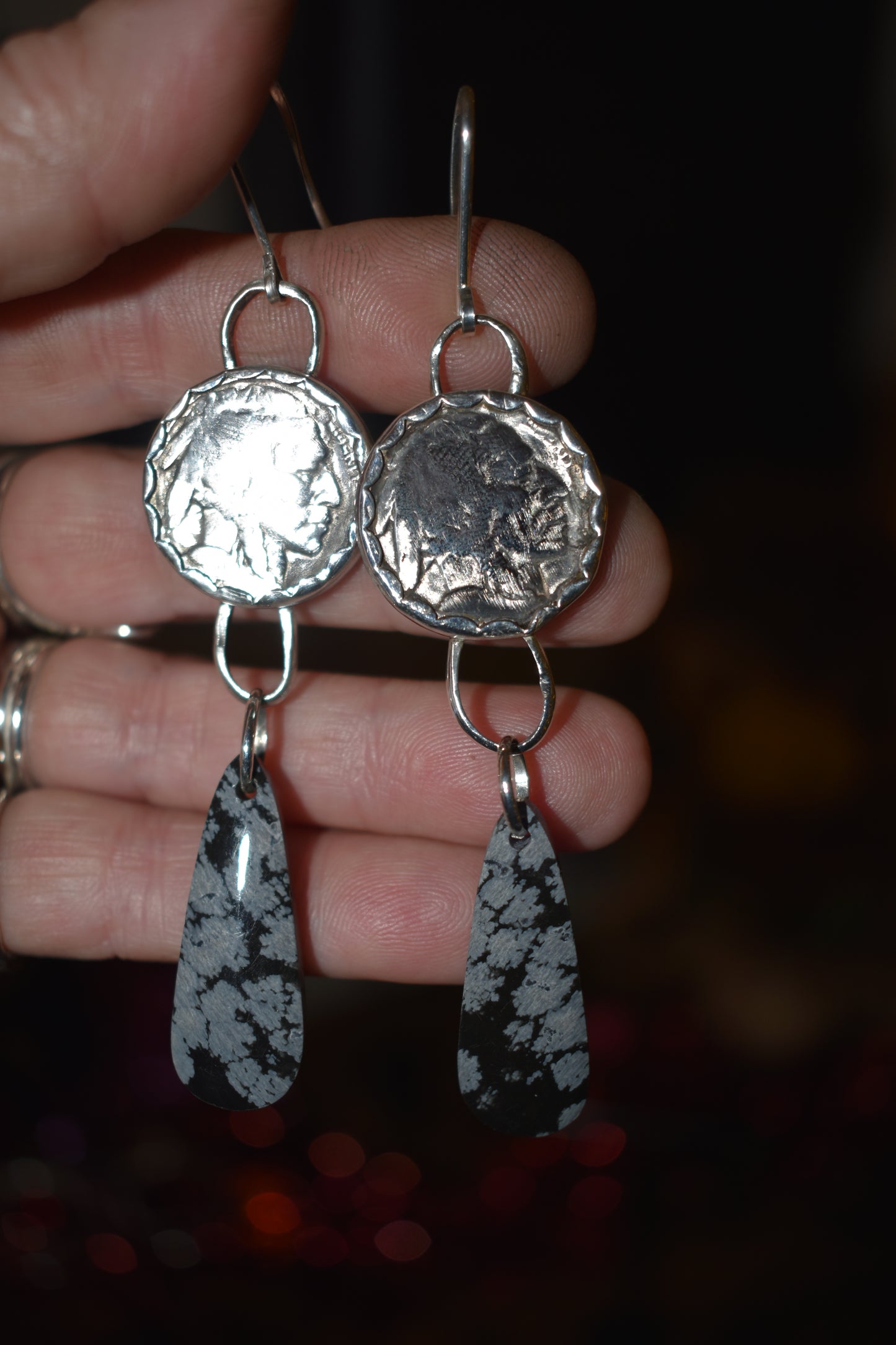 Sterling silver with buffalo nickel earrings