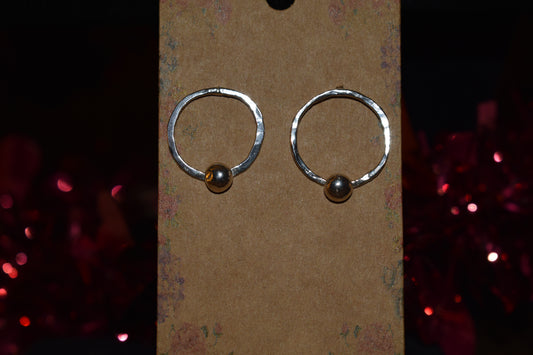 round hoops stud earrings