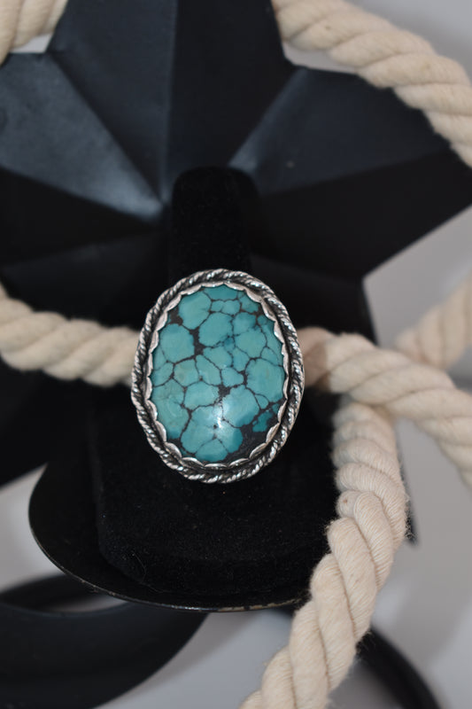 Sterling silver Tibetan turquoise ring