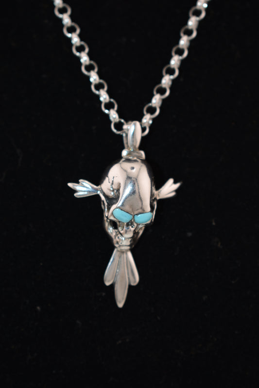 Sterling silver skull necklace
