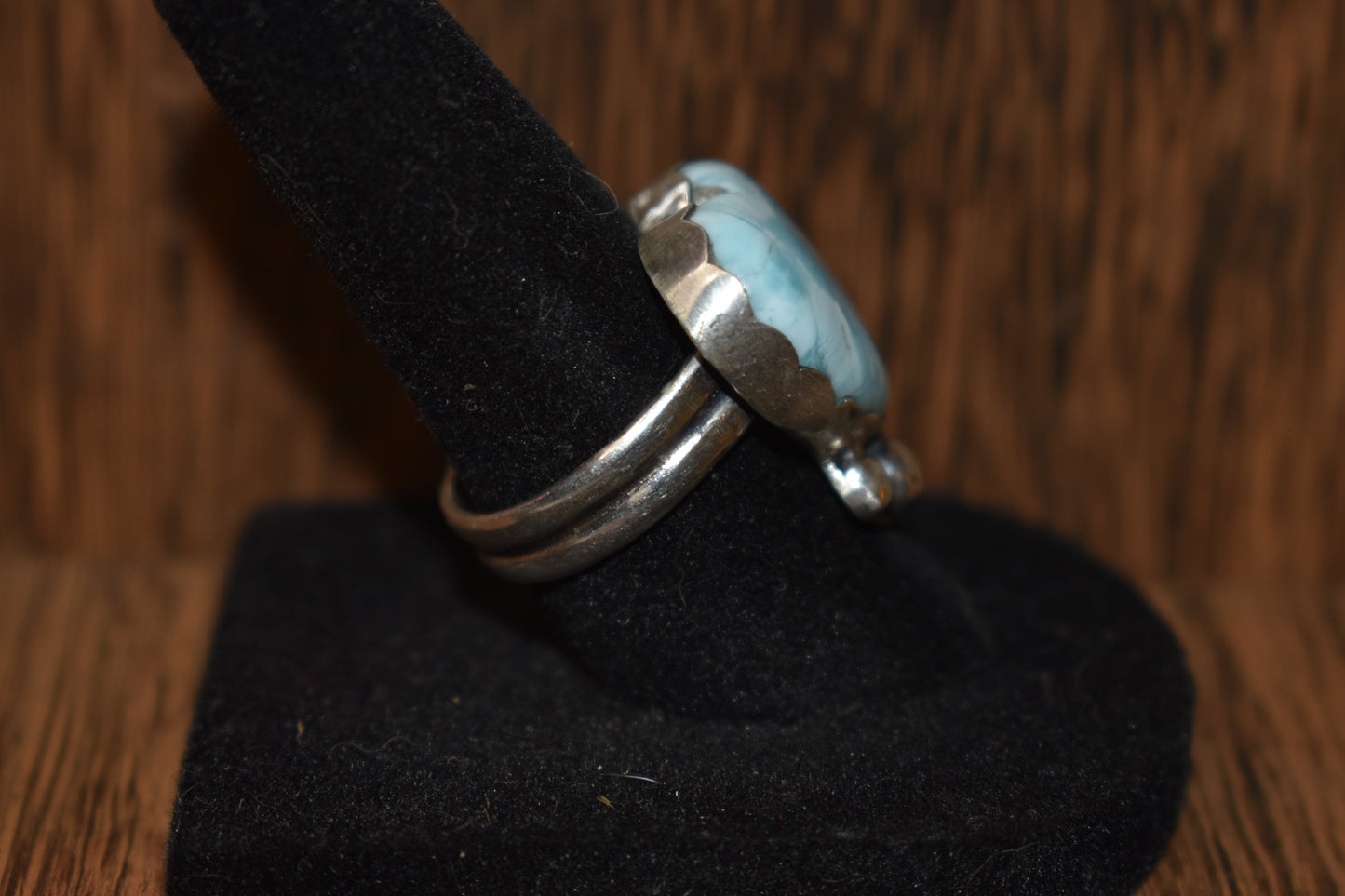 Sterling silver larimar ring