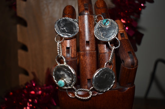 Sterling silver buffalo nickel bracelet