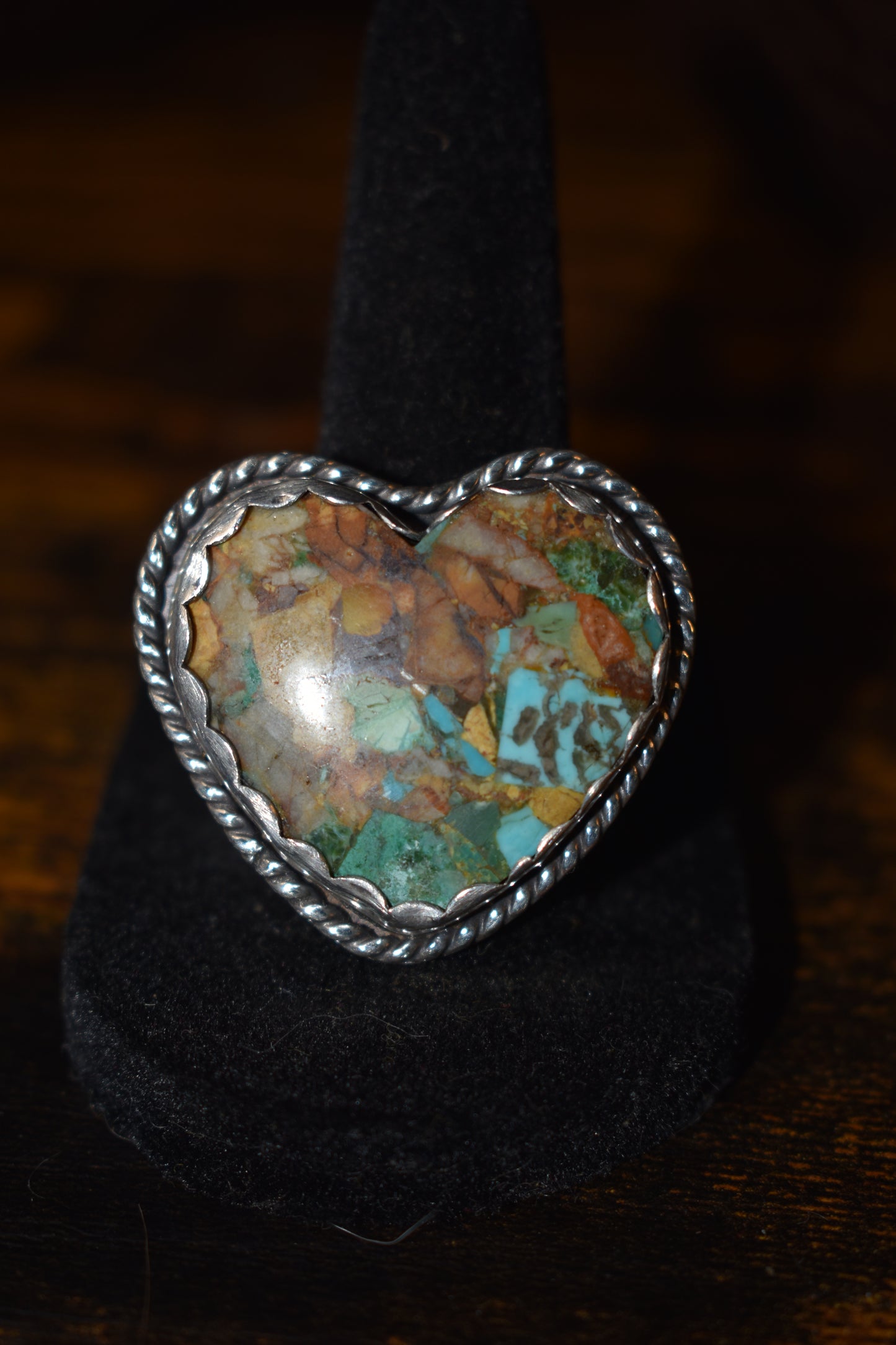 Turquoise heart ring
