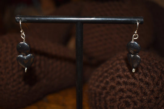 Sterling silver hematite earrings