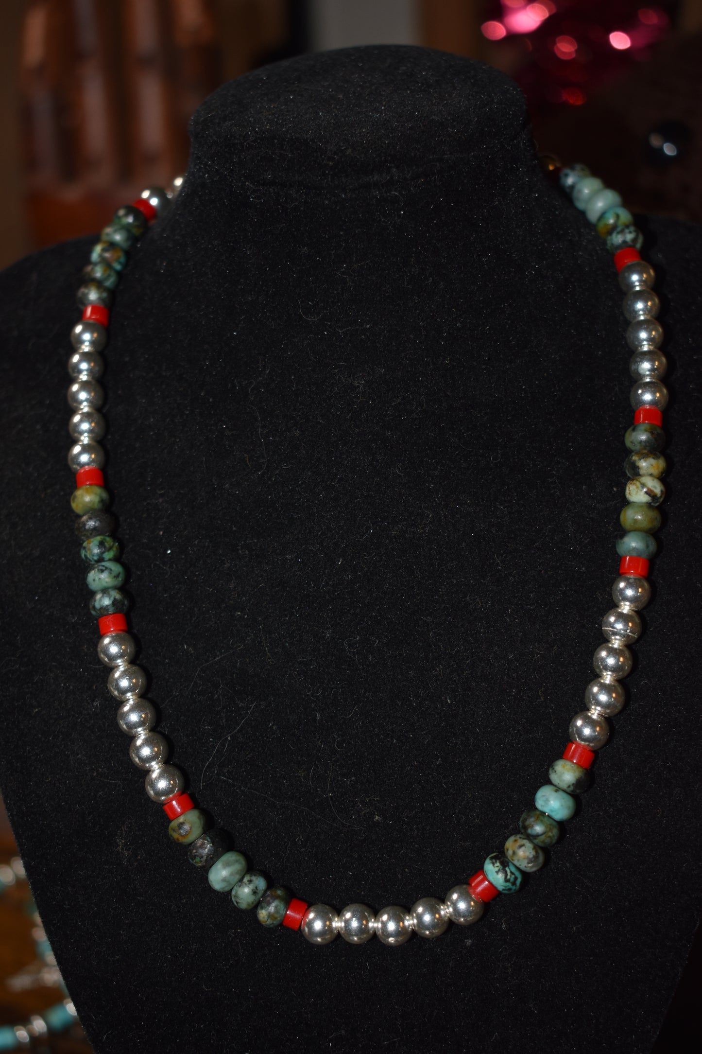 Sterling silver beaded necklace