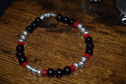 Sterling silver beaded bracelet