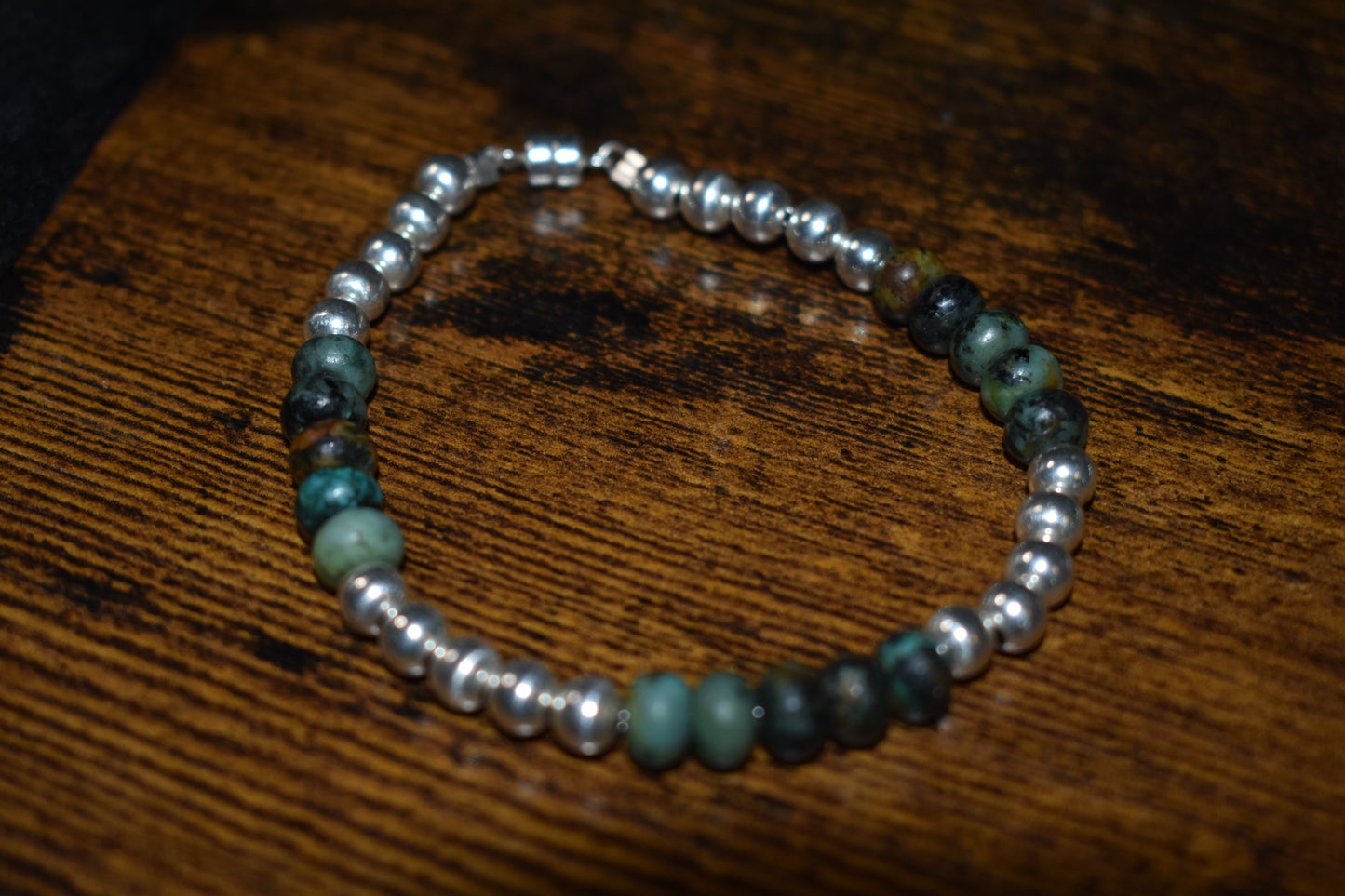 Sterling silver beaded bracelet