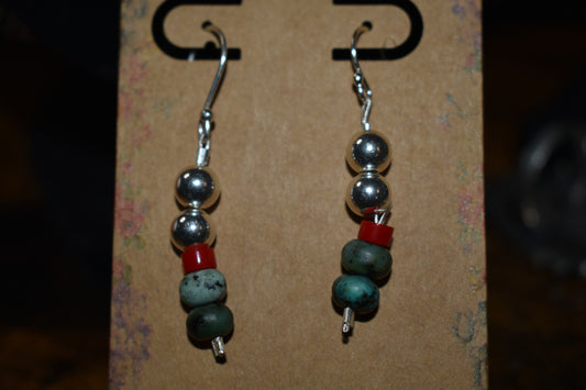 Sterling silver beaded earrings
