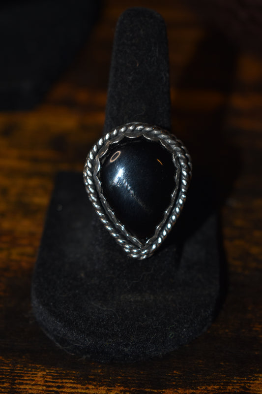 Sterling silver black onyx ring