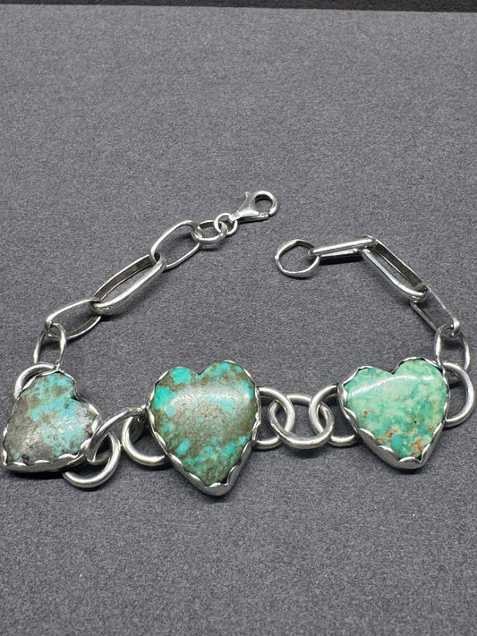 Turquoise heart bracelet